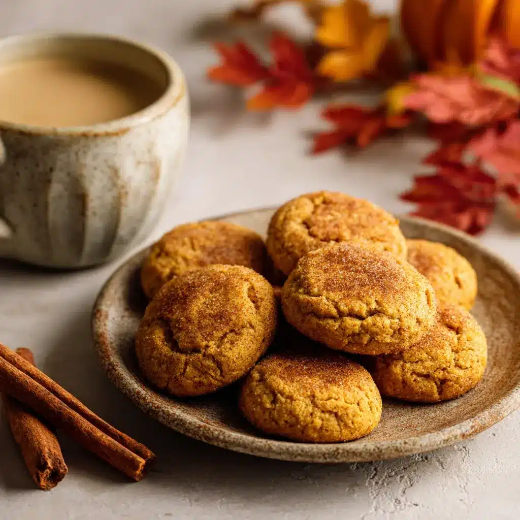 Pumpkin snickerdoodle cookies served with a chai latte.