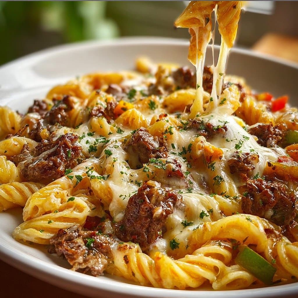 Budget-Friendly Philly Cheesesteak Pasta