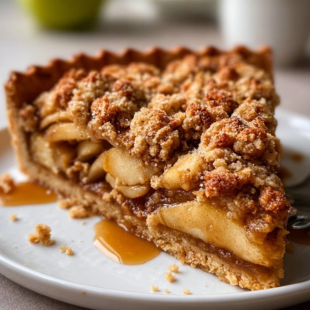 Chai Spiced Pear Almond Crumble Tart