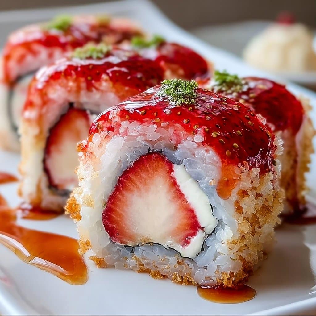 Creative Strawberry Shortcake Sushi Roll