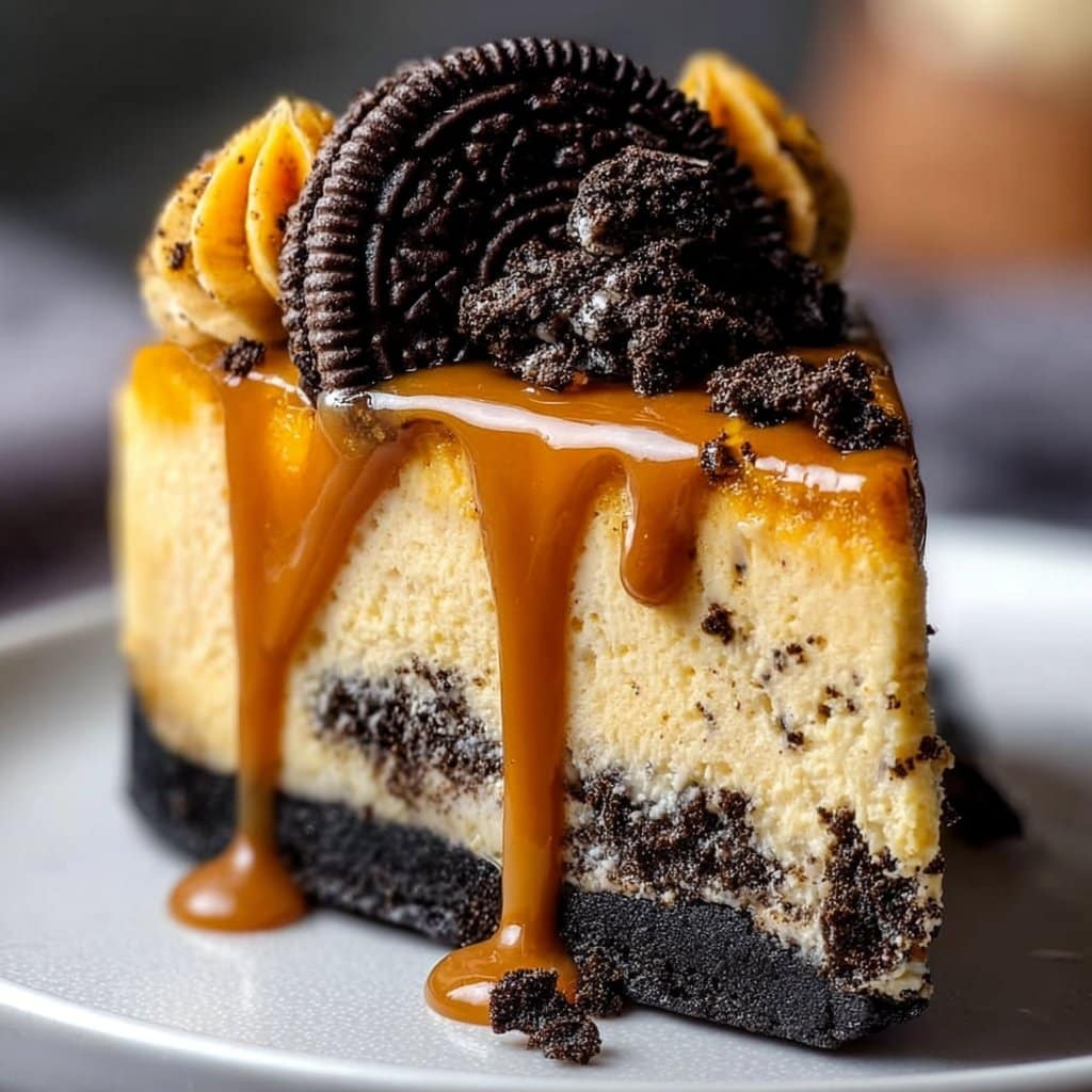 Pumpkin Butterscotch Cheesecake with Oreo Crust