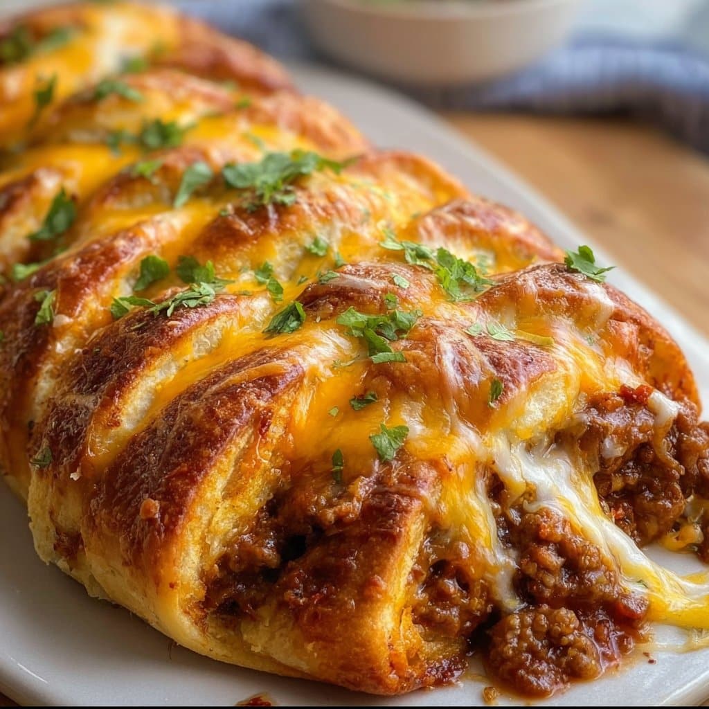 Cheesy Taco Braid Beef