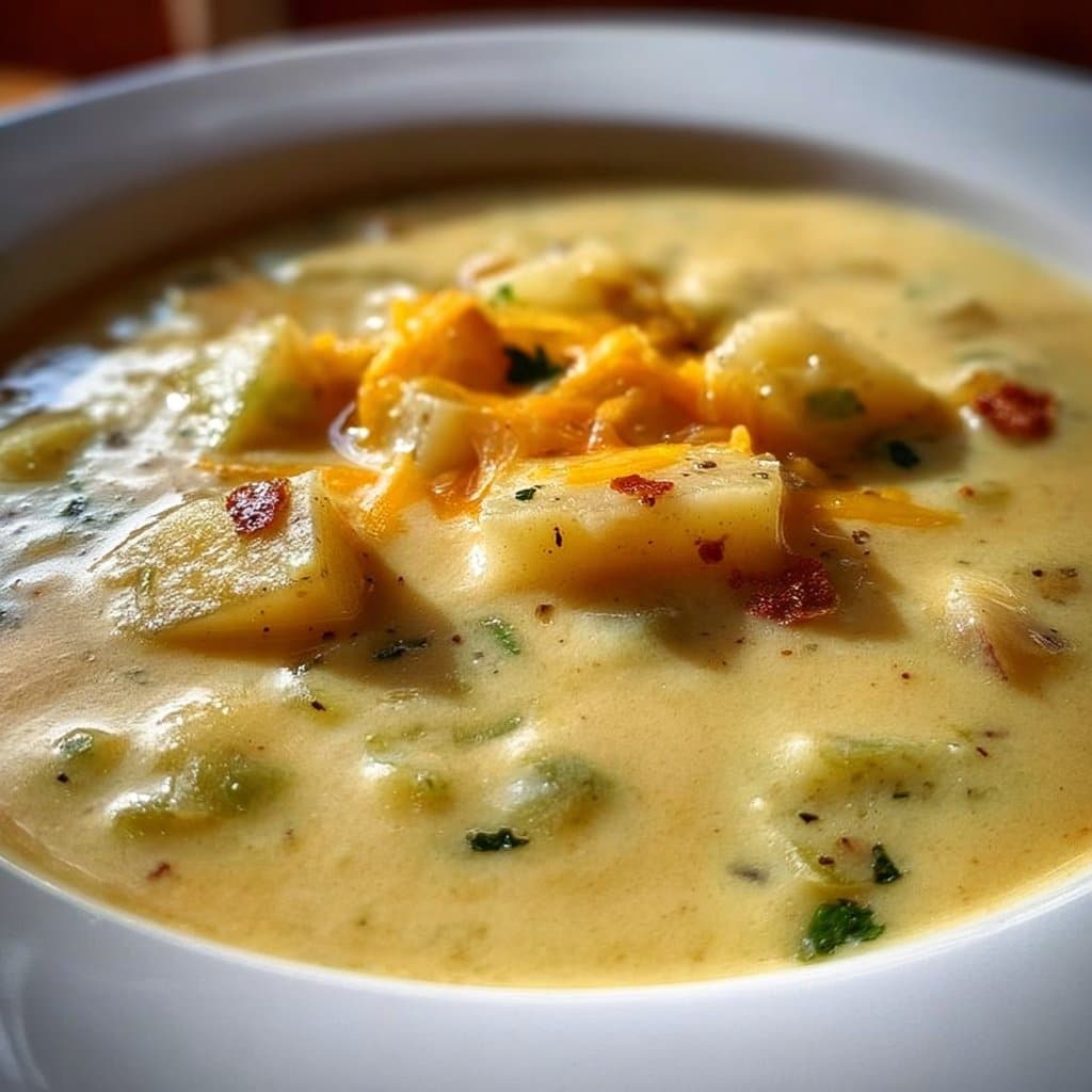 Potato Green Chili Cheese Soup
