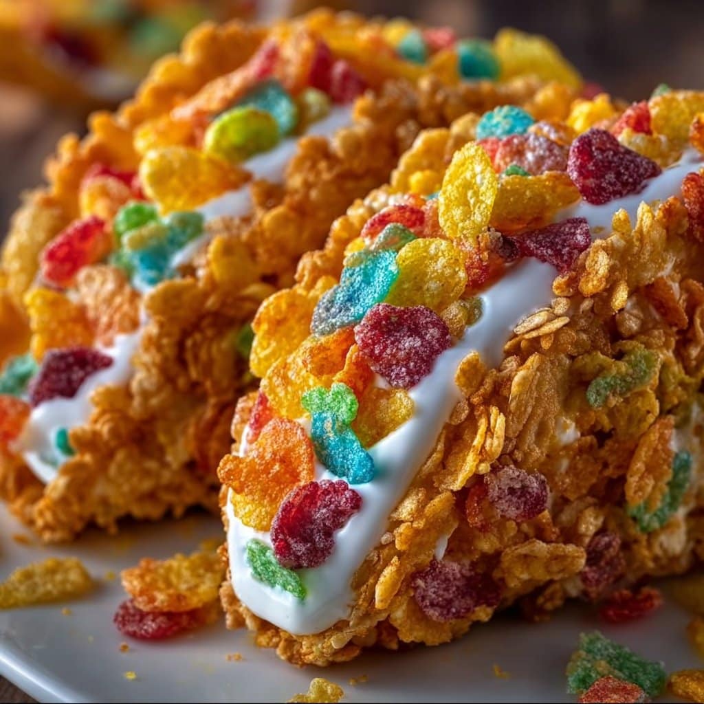 Fruity Pebbles Cheesecake Tacos