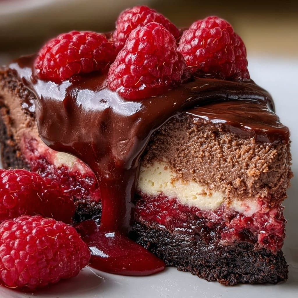 Dark Chocolate Raspberry Cheesecake