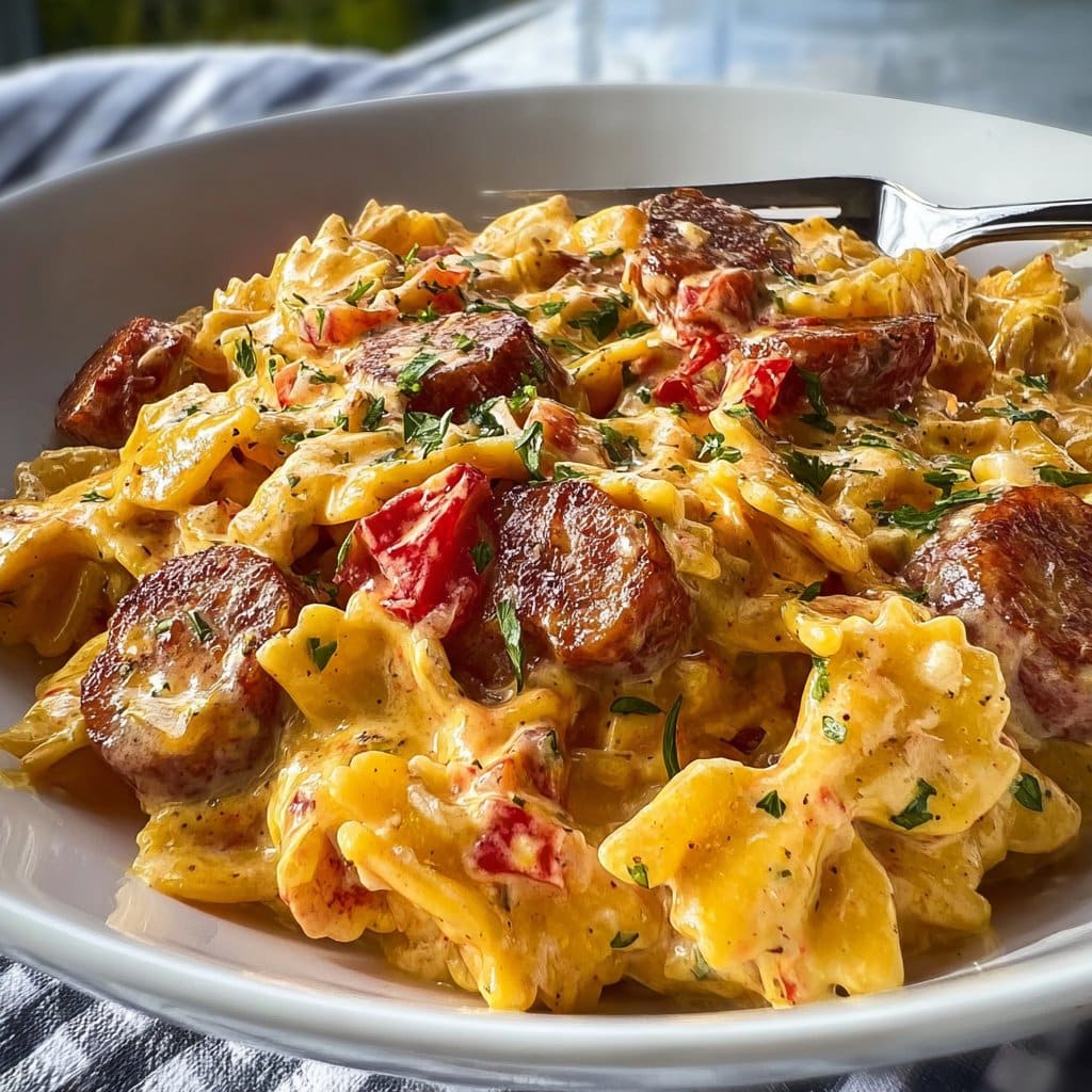 One Pot Creamy Cajun Sausage Pasta