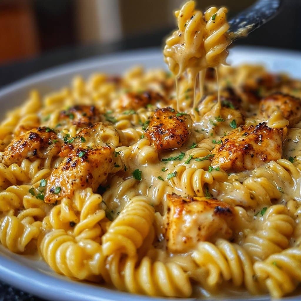 Cheesy Cajun Garlic Chicken Rotini Skillet for Cozy Nights