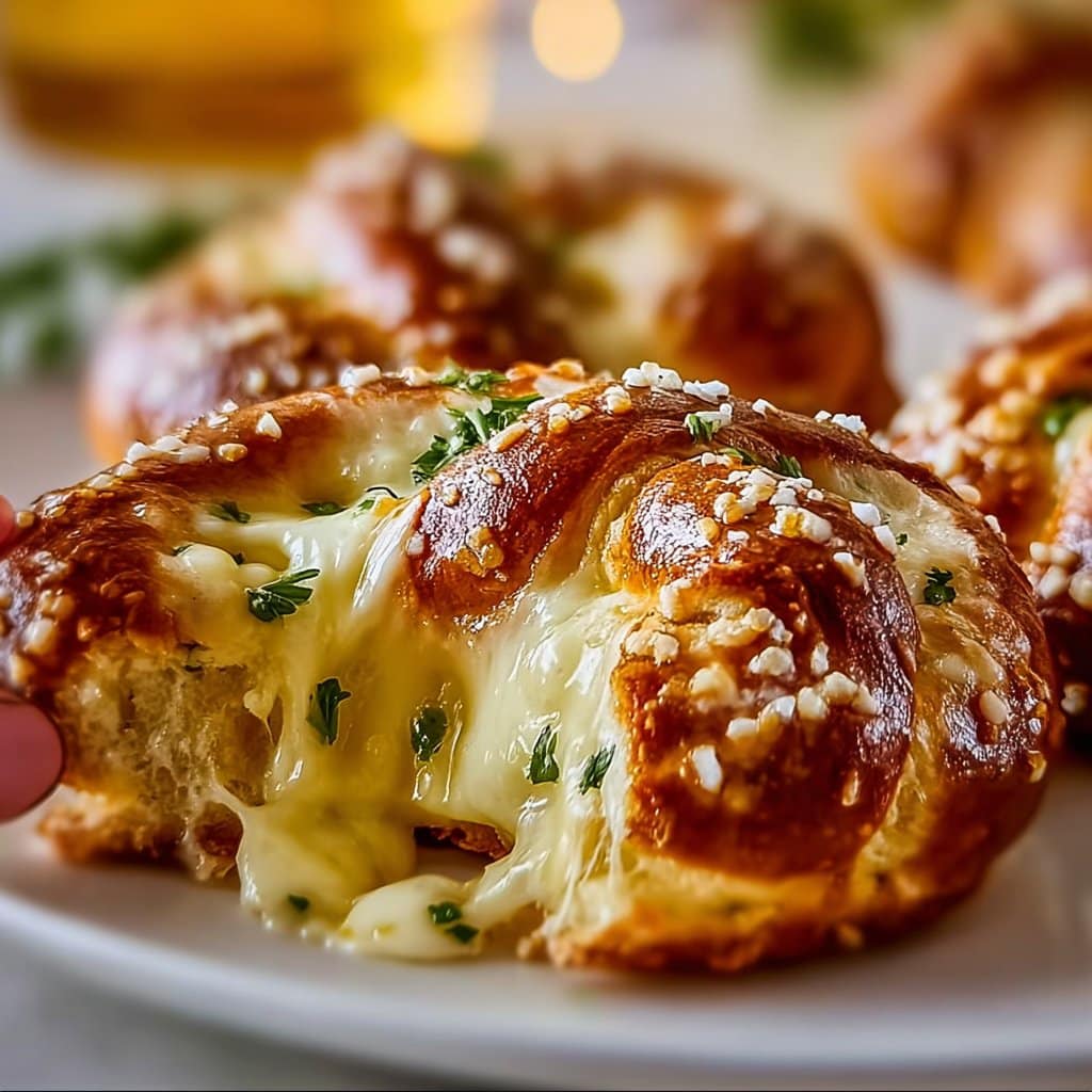 Cheesy Mozzarella Stuffed Soft Pretzels
