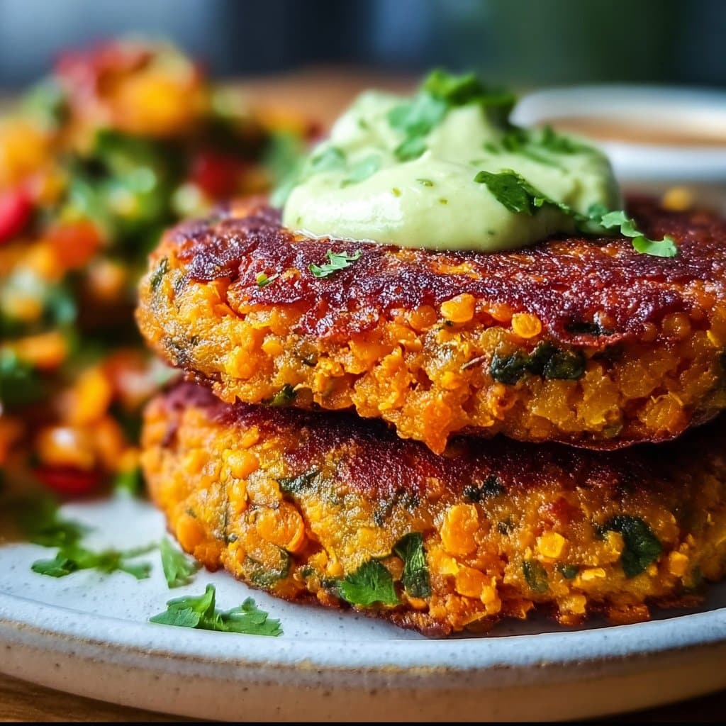 Crispy Sweet Potato & Red Lentil Patties