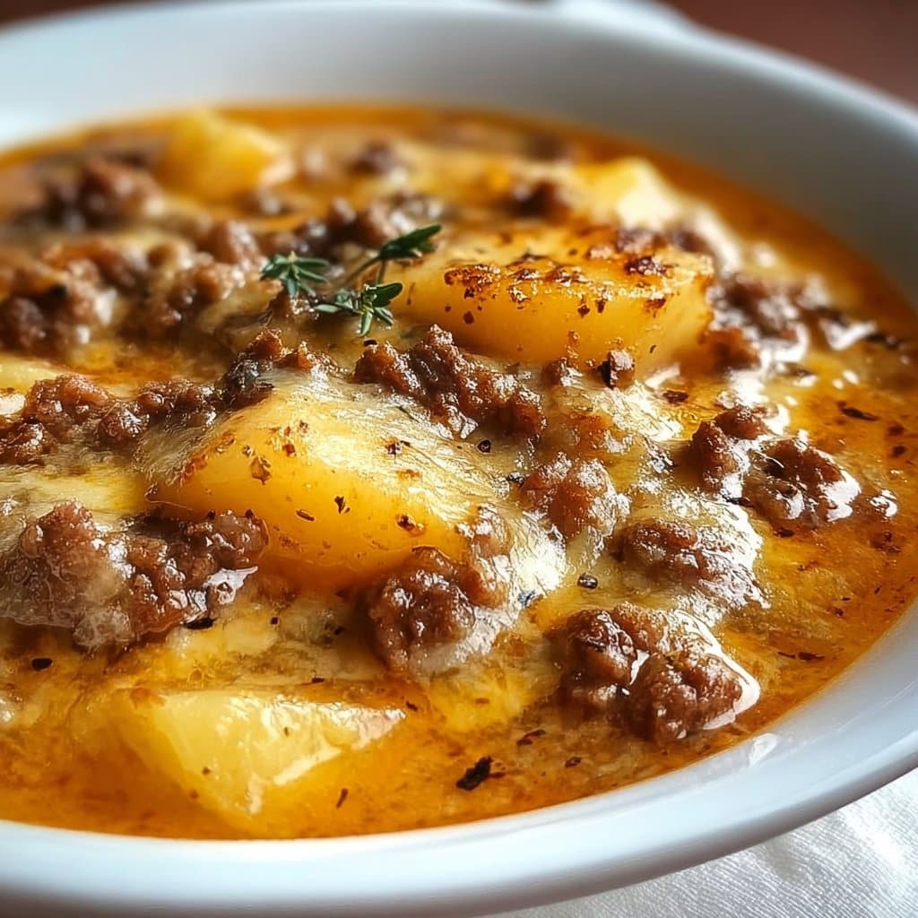 Hearty Potato Ground Beef Soup