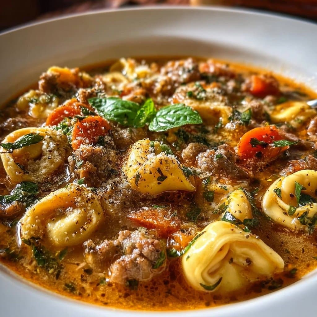 Autumn Tortellini Soup with Sausage