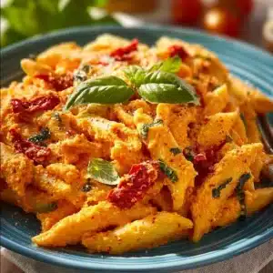 1-pot tomato ricotta pasta dish with fresh basil and cheese