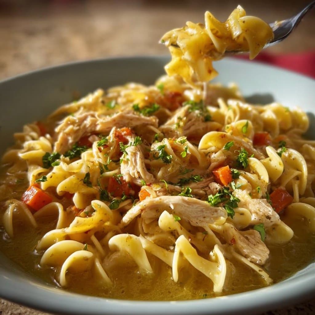 Crockpot Chicken Noodles
