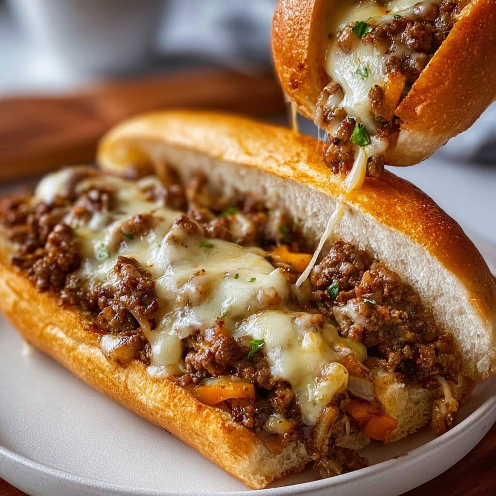 Ground Beef Philly Cheesesteaks