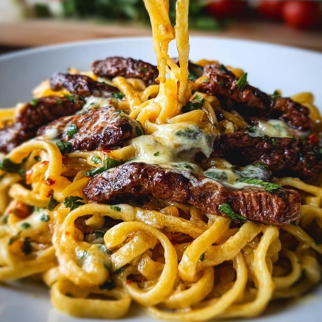 One-Pan Spicy Honey Garlic Steak Pasta