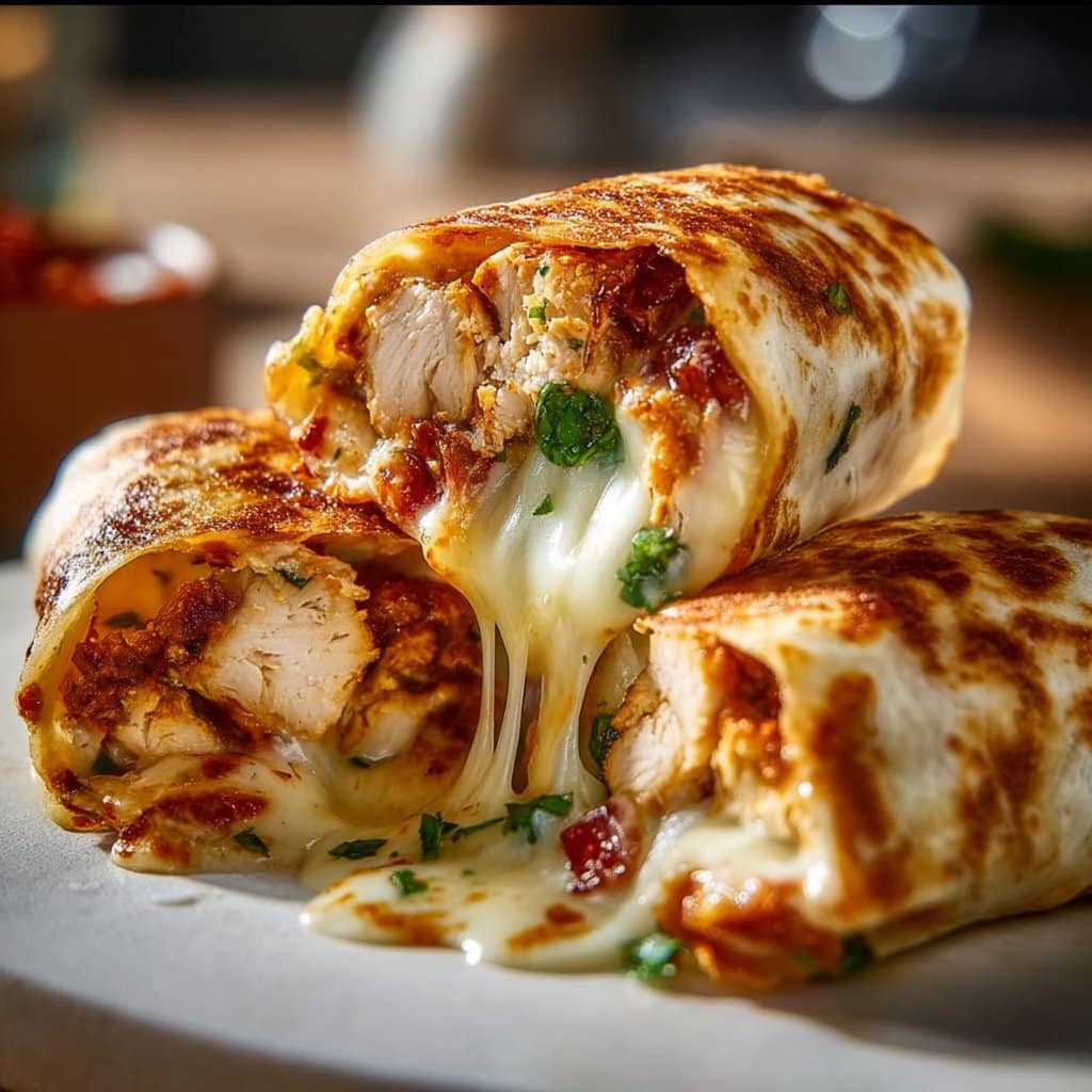 Crispy Air Fryer Chicken & Mozzarella Wraps