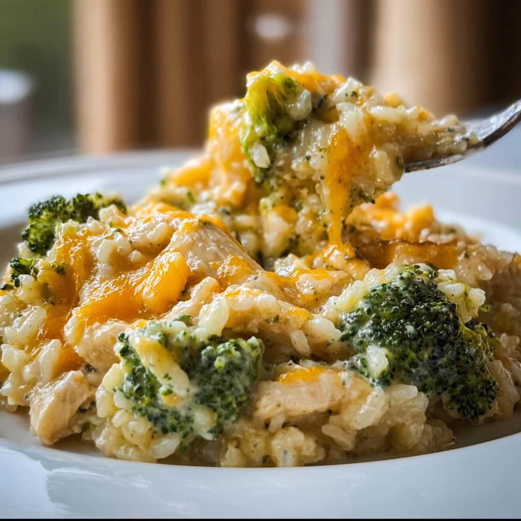 Easy Crockpot Cheesy Chicken Broccoli Rice