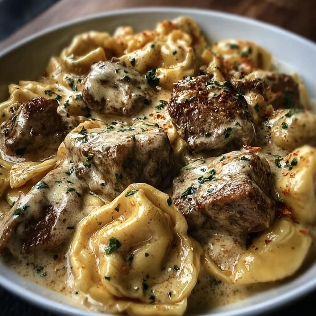 Cracked Garlic Steak Tortellini in Creamhouse Sauce Bliss