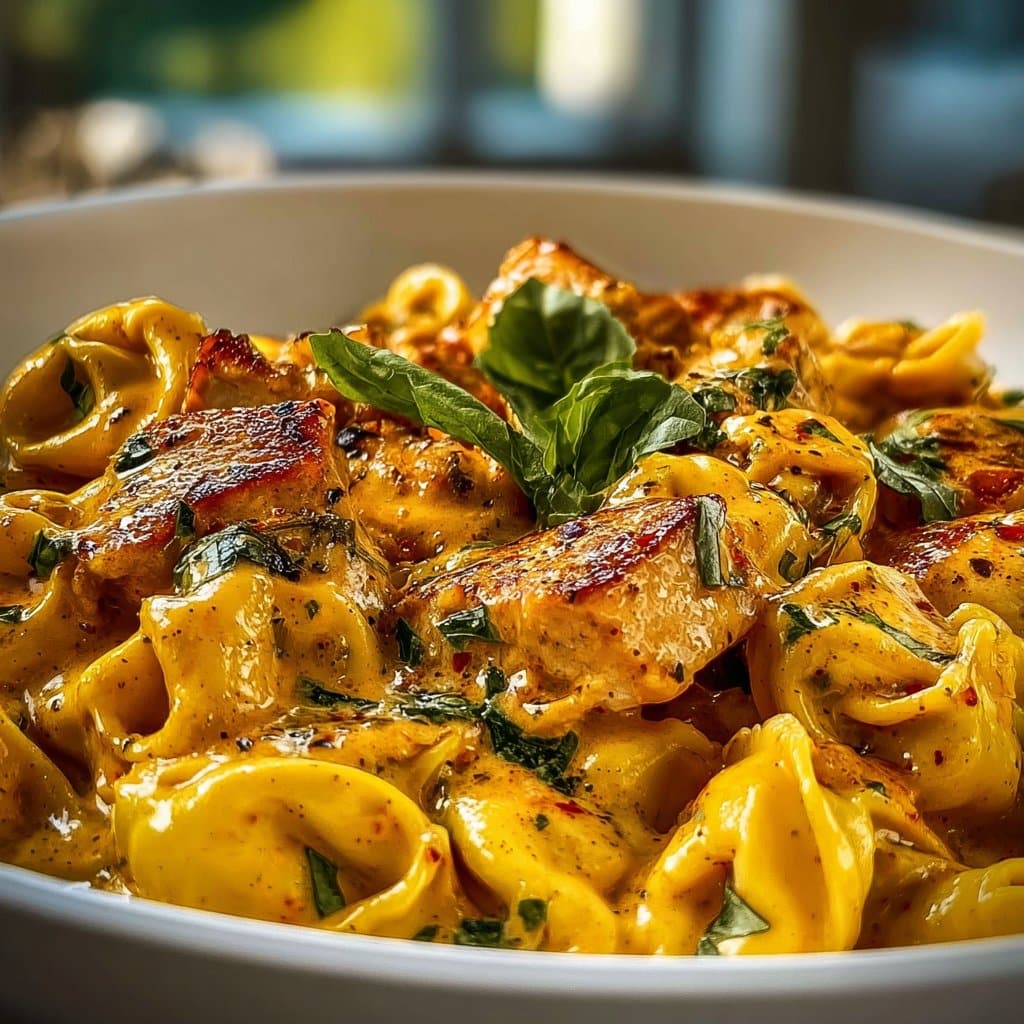 One Pot Spicy Garlic Butter Chicken Tortellini
