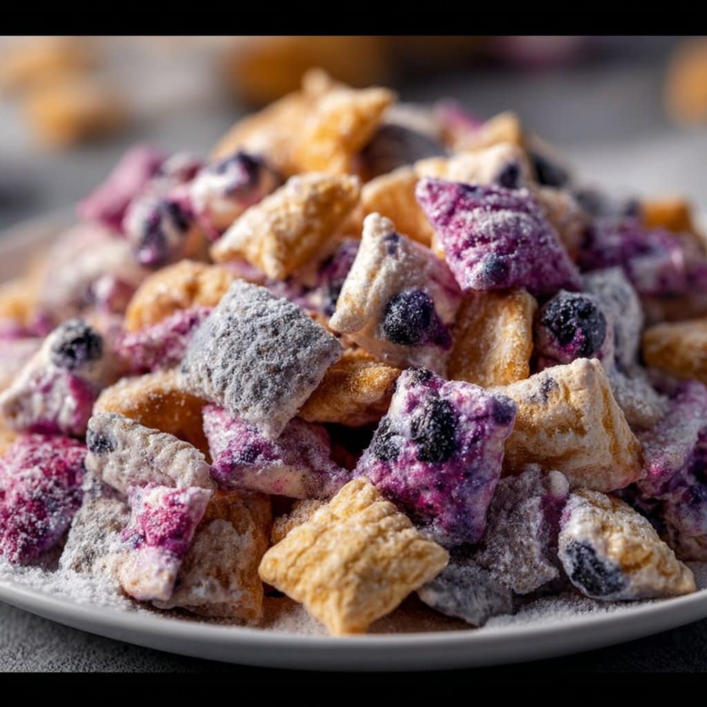 Blueberry Lemon Cheesecake Puppy Chow