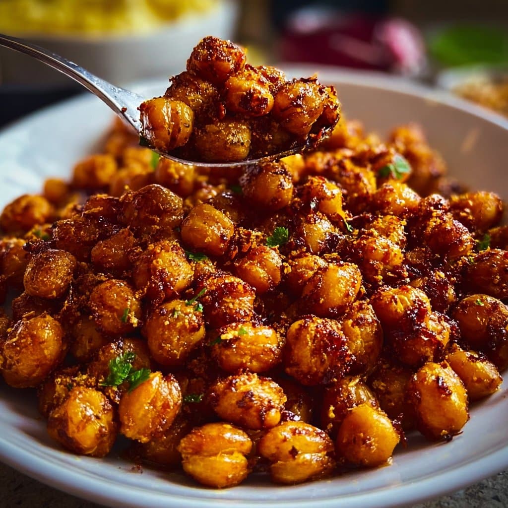 Spicy Smoky Roasted Chickpeas
