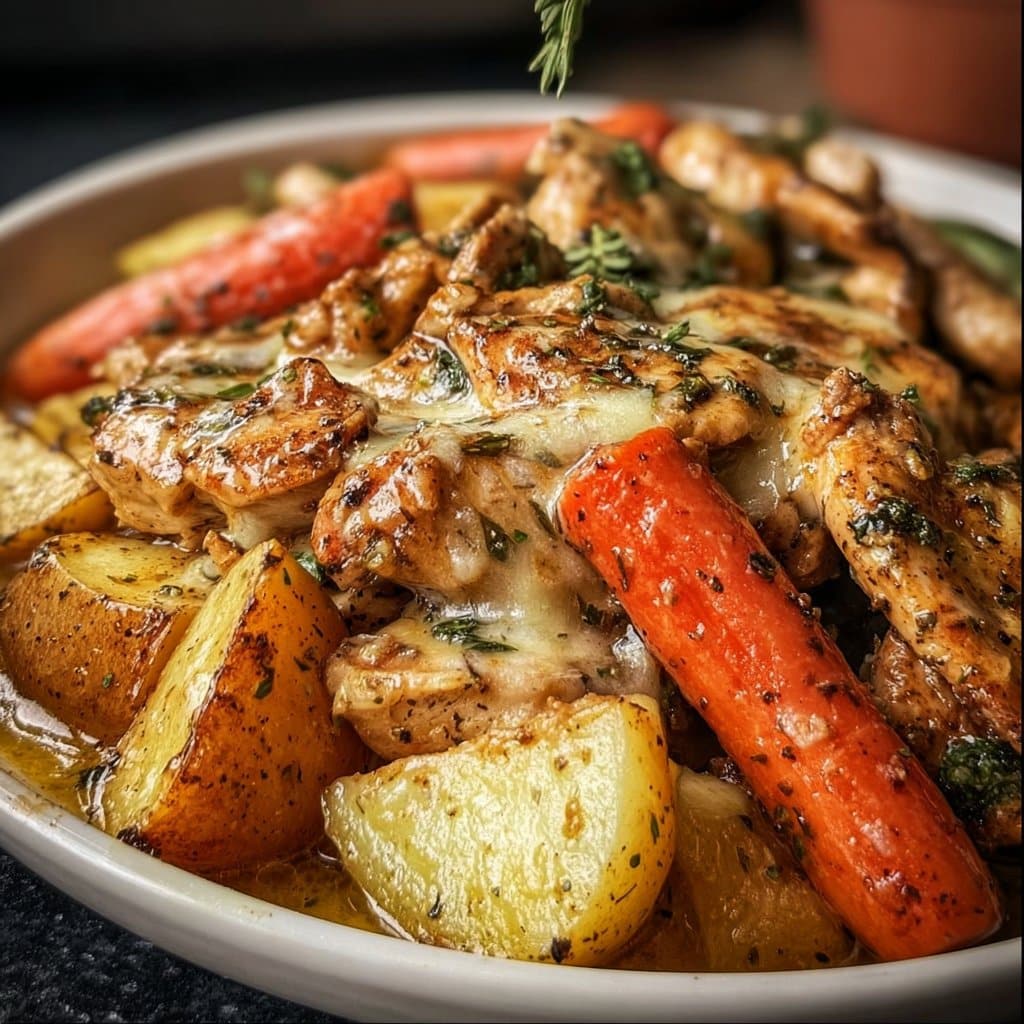 Slow Cooker Garlic Butter Chicken and Veggies