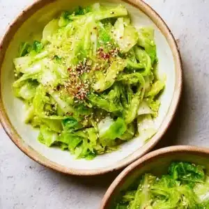 Izakaya style salted cabbage served in a traditional Japanese dish