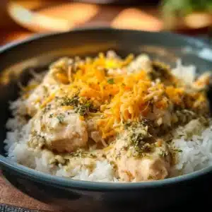 Creamy chicken dish prepared in a crockpot