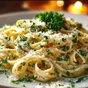 Creamy Crockpot Alfredo pasta dish served in a bowl