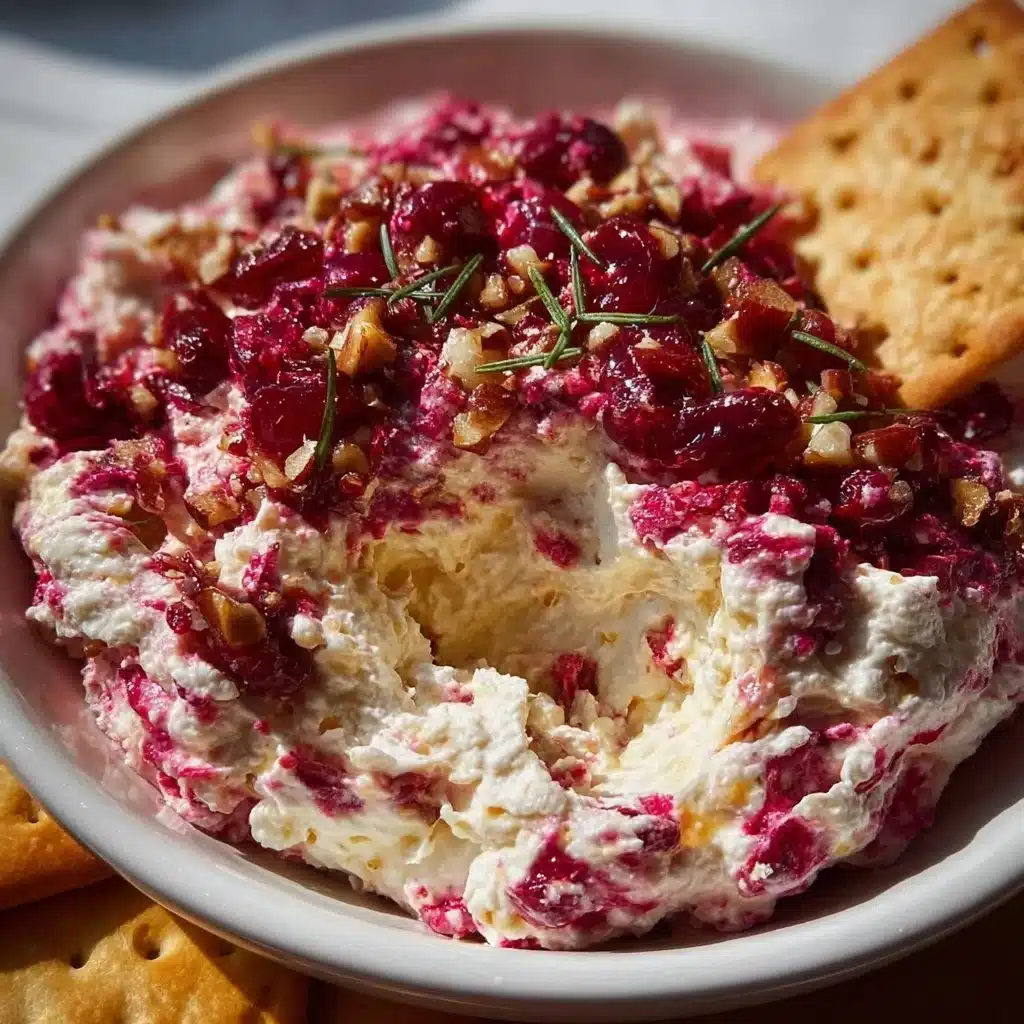 Easy Cranberry Whipped Feta Dip with Cracker