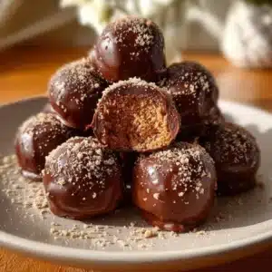 Delicious no-bake Biscoff truffles arranged on a plate