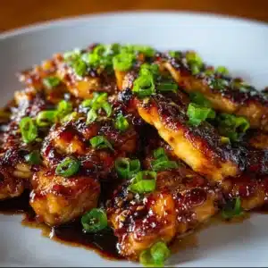 Delicious Hawaiian Teriyaki Chicken garnished with green onions and sesame seeds
