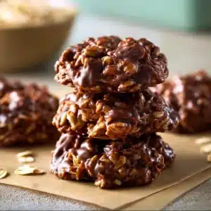 No Bake Preacher Cookies with chocolate and peanut butter