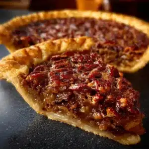 Delicious slice of Pecan Cream Pie topped with whipped cream and pecans