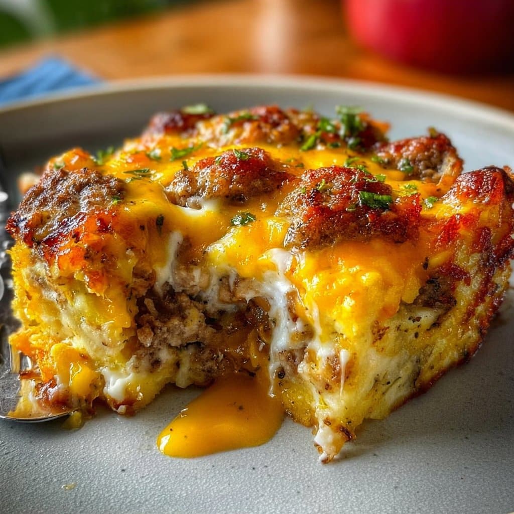 Sausage Hash Brown Breakfast Casserole