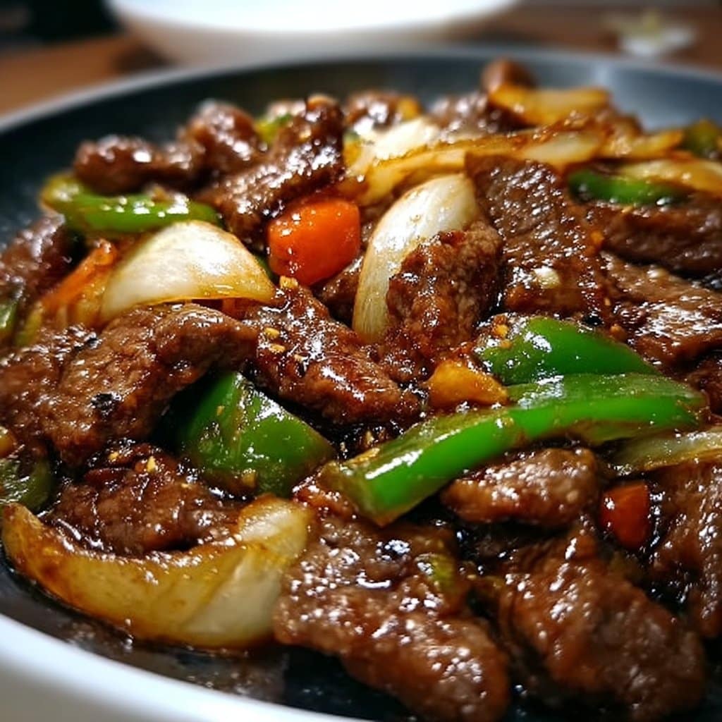 Sizzling Chinese Pepper Steak with Onions
