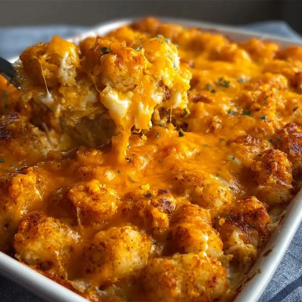Cheddar Ranch Chicken Tater Tot Bake