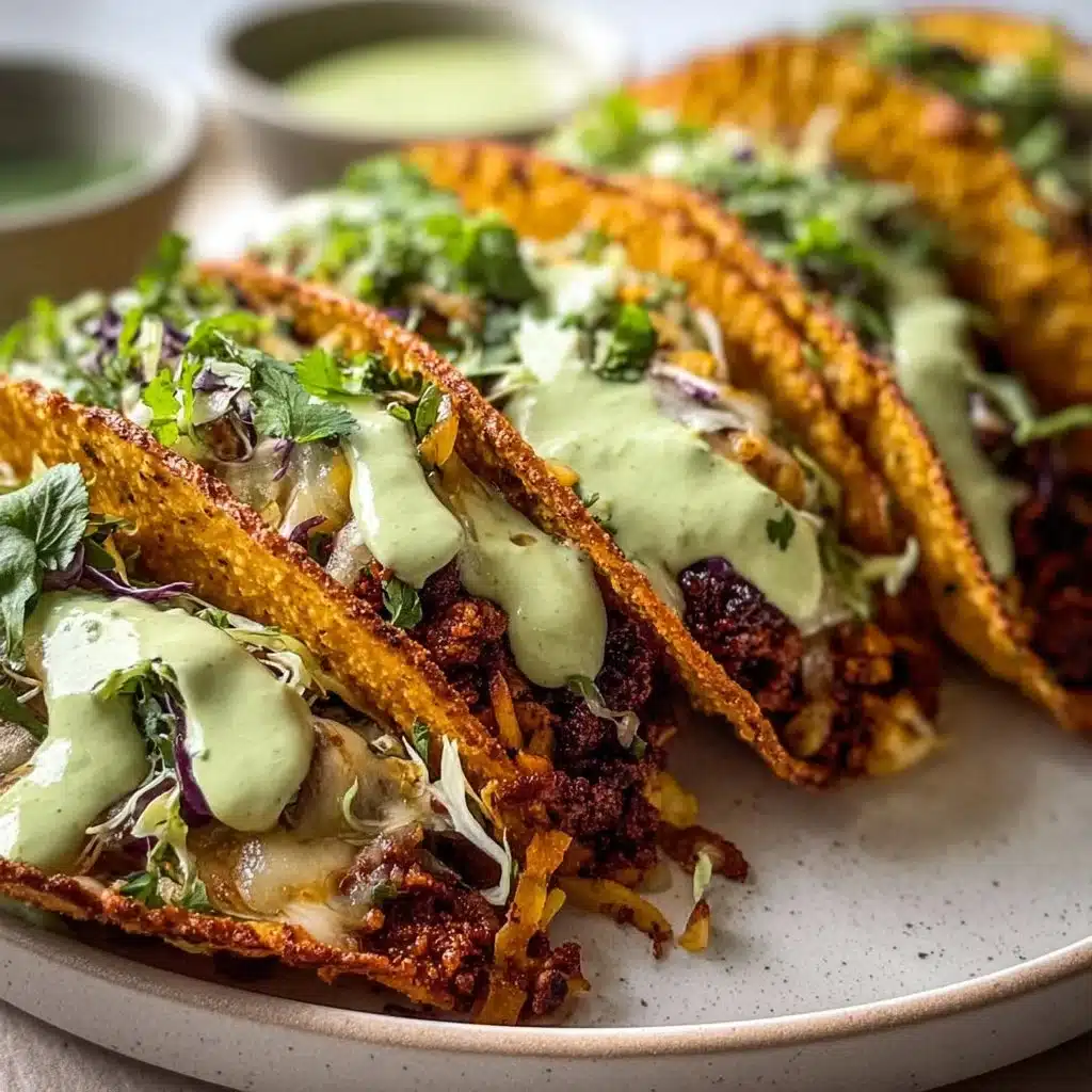 Crispy Baked Turkey Tacos with Creamy Avocado Sauce Recipe