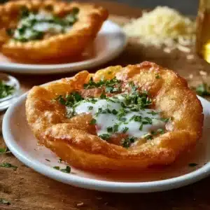 Delicious and crispy langos made in an air fryer, perfect snack recipe.