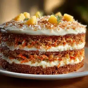 Delicious Hawaiian carrot cake with pineapple, ideal for Christmas celebrations