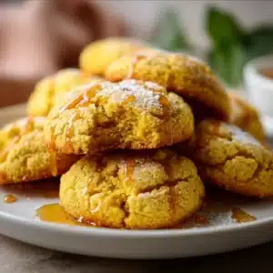 Freshly baked honey cornbread cookies on a cooling rack