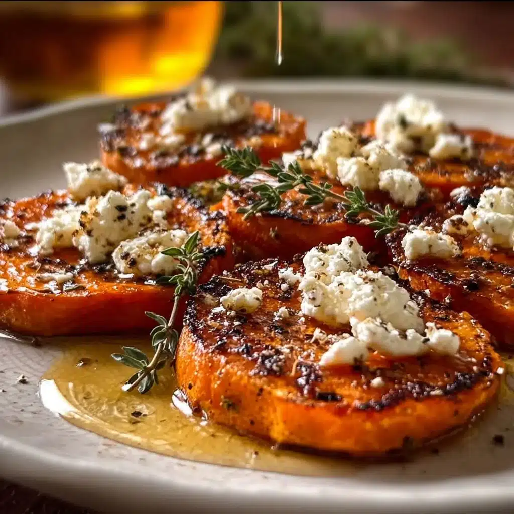 Delicious Roasted Sweet Potato Rounds with Honey Feta