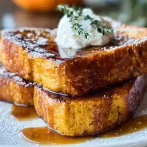 Deliciously plated pumpkin french toast for a cozy fall breakfast