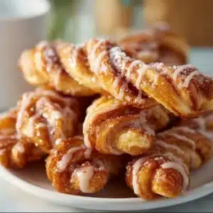 Flaky sweet cinnamon twists topped with cinnamon sugar for a delightful treat