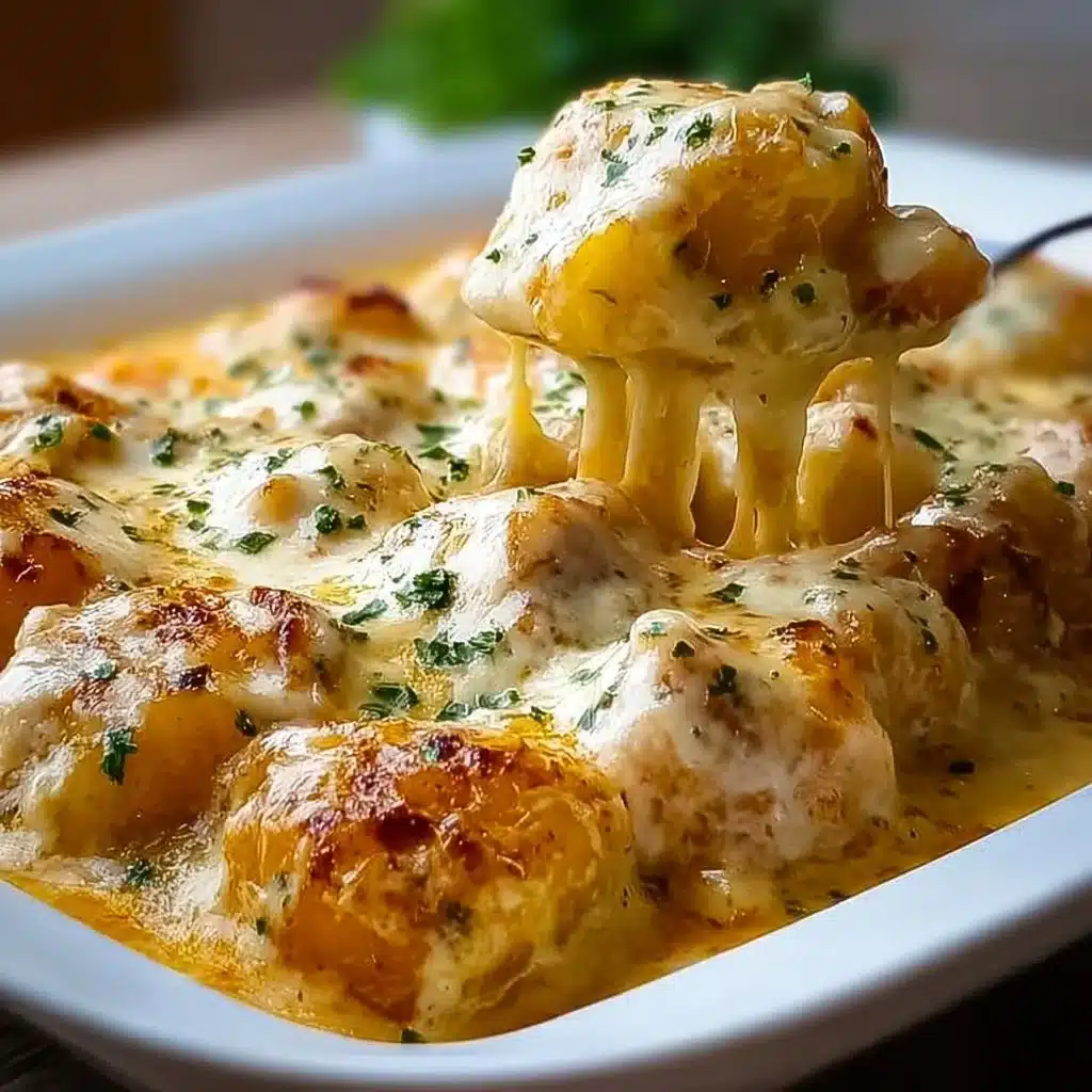 High-Protein Creamy Garlic Cheesy Chicken Potatoes