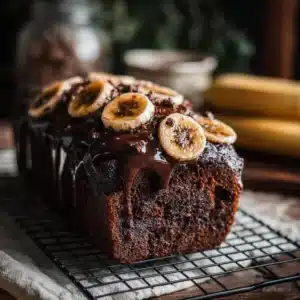 Delicious Chocolate Espresso Banana Bread sliced and served on a plate