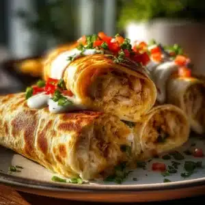 Quick cheese garlic chicken wraps recipe for a delicious lunch or dinner