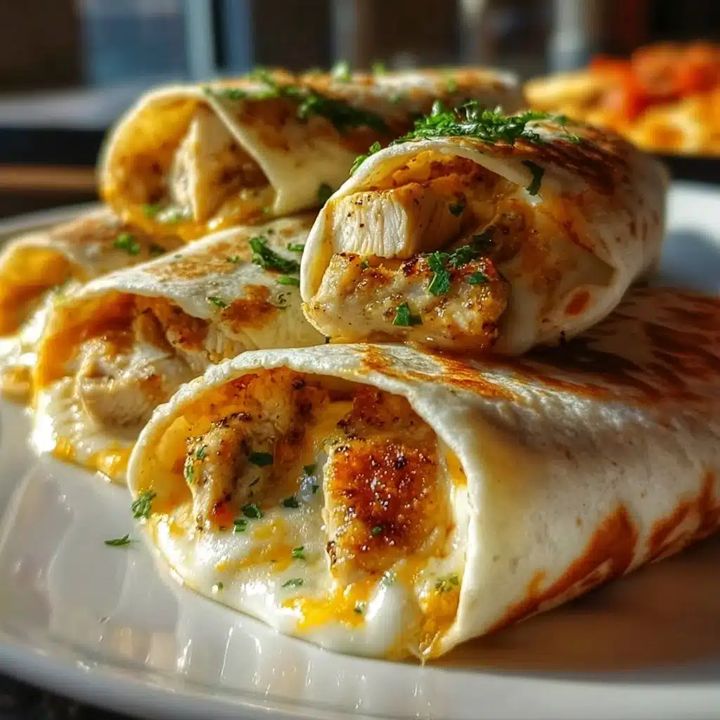 Quick Cheese Garlic Chicken Wraps