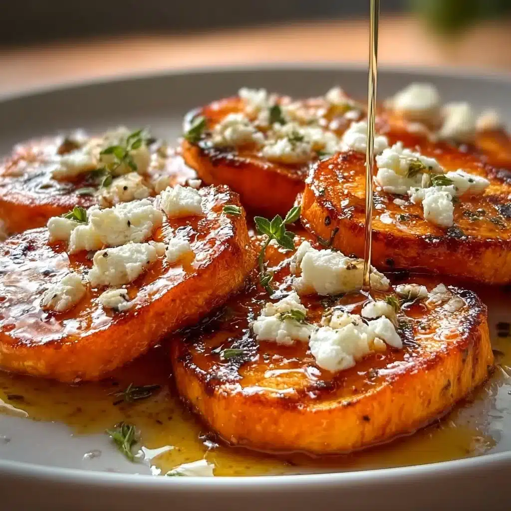 Roasted Sweet Potato Rounds with Honey & Feta