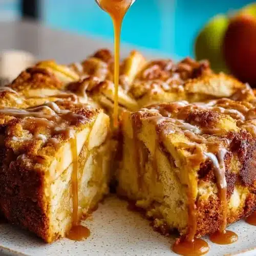 Delicious slice of homemade best apple cake with fresh apples